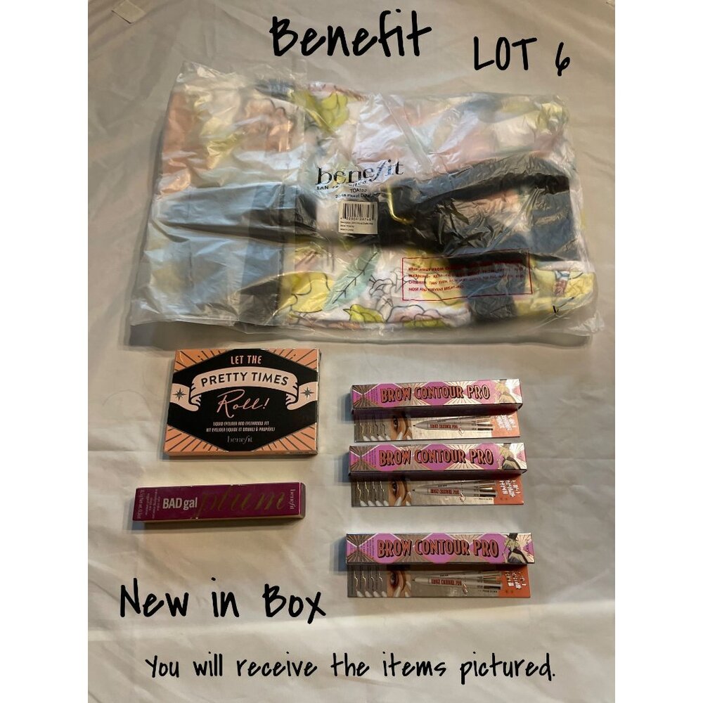 Benefit Makeup Set Mascara Eyeliner Set Duffle Bag Lot 6 New In Box